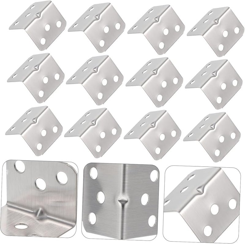 TEHAUX 50pcs Stainless Steel Corner Brace Heavy Duty Right Angle Shelf Bracket - Image 4