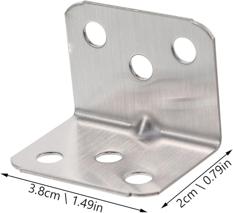TEHAUX 50pcs Stainless Steel Corner Brace Heavy Duty Right Angle Shelf Bracket - Image 3