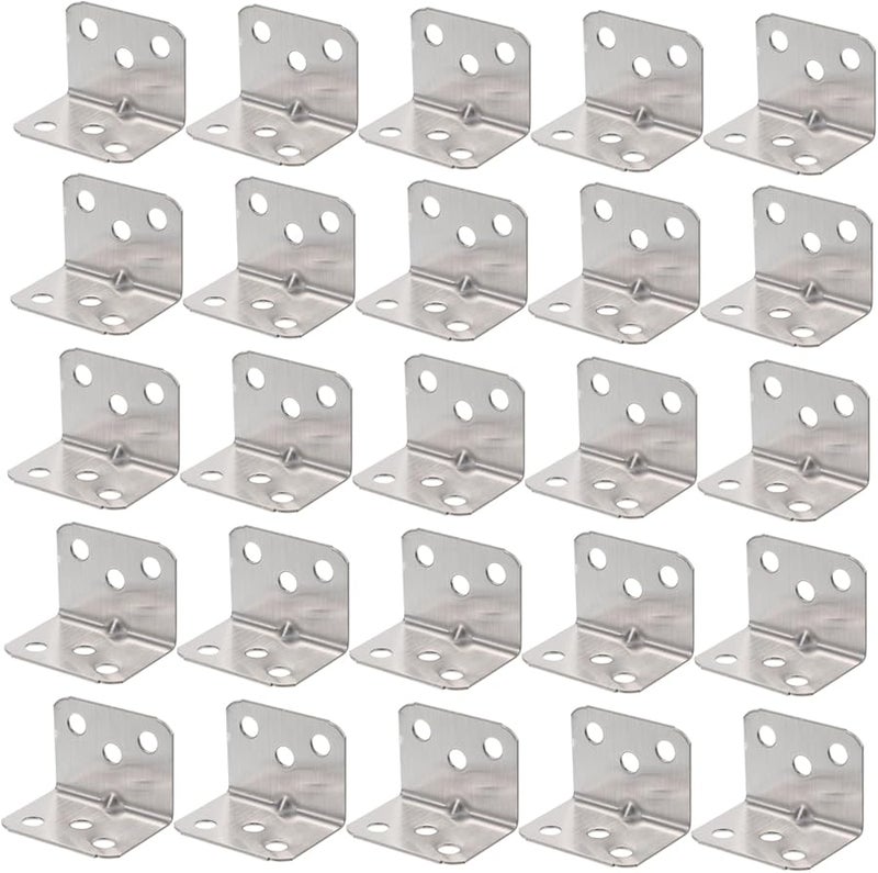 TEHAUX 50pcs Stainless Steel Corner Brace Heavy Duty Right Angle Shelf Bracket - Image 2