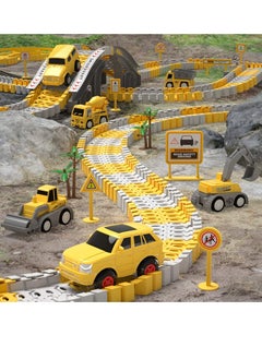 Hanayo 255PCS Construction Race Tracks for Kids Boys Toys, Track Series，Flexible Train Track Toy Set for 3 4 5 6 Year Old Boys Girls Kids，Urban Landscape Road Racing Game Xmas Gift Birthday  - Image 3