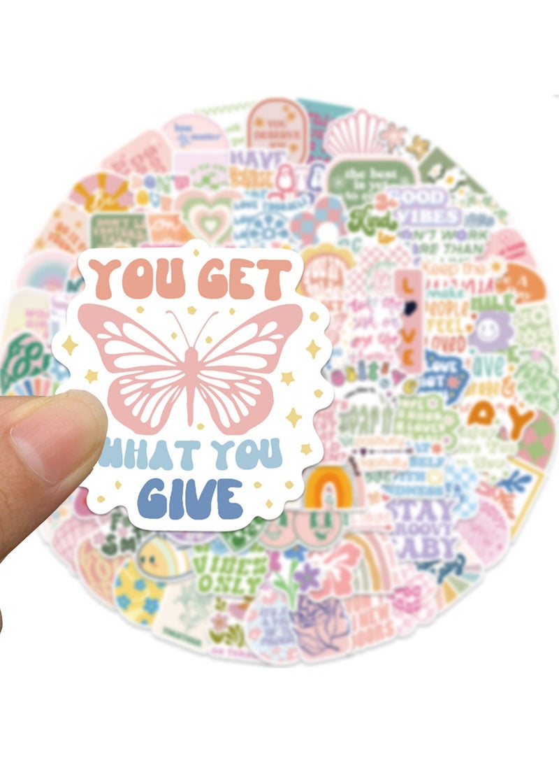 100PCS Pink Inspirational Stickers Preppy Motivational Decals Vinyl Waterproof Stickers for Laptop Luggage Helmet Skateboard Guitar Scrapbook Phone Gifts for Teens Kids Adult - Image 5