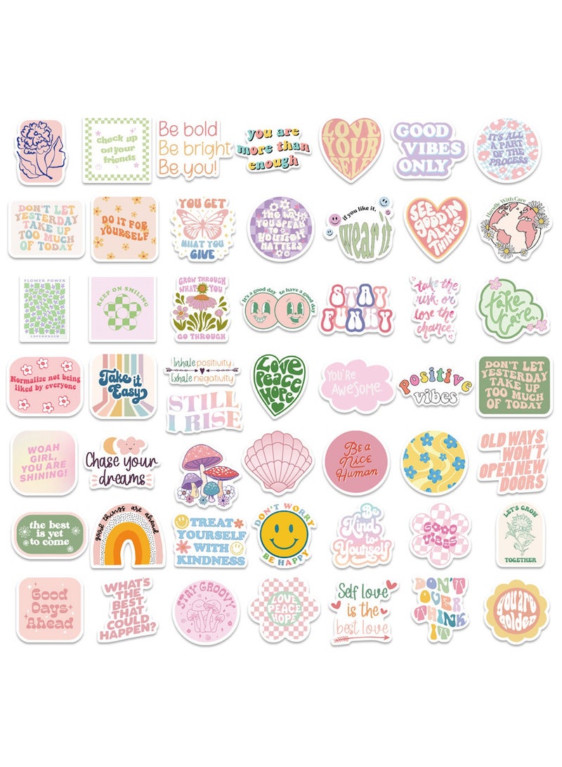 100PCS Pink Inspirational Stickers Preppy Motivational Decals Vinyl Waterproof Stickers for Laptop Luggage Helmet Skateboard Guitar Scrapbook Phone Gifts for Teens Kids Adult - Image 3