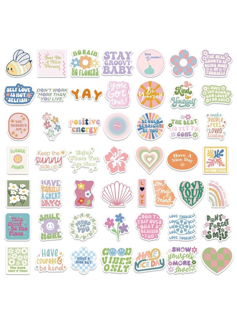 100PCS Pink Inspirational Stickers Preppy Motivational Decals Vinyl Waterproof Stickers for Laptop Luggage Helmet Skateboard Guitar Scrapbook Phone Gifts for Teens Kids Adult - Image 2