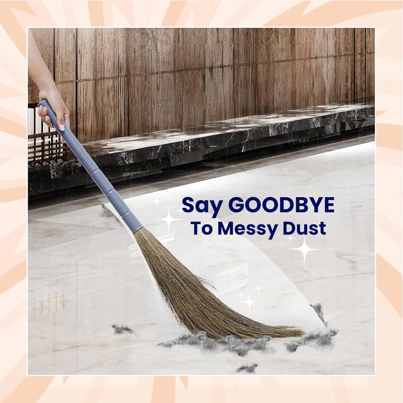 Chakaa chak ممسحة أرضية من العشب لتنظيف المنزل | ألياف ميغالايا الطبيعية | شعيرات قوية | خفيفة الوزن وطويلة الأمد | لتنظيف الأسطح الصلبة، البلاط، الرخام والخشب - Image 3