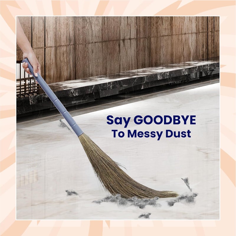 Chakaa chak ممسحة أرضية من العشب لتنظيف المنزل | ألياف ميغالايا الطبيعية | شعيرات قوية | خفيفة الوزن وطويلة الأمد | لتنظيف الأسطح الصلبة، البلاط، الرخام والخشب - Image 4