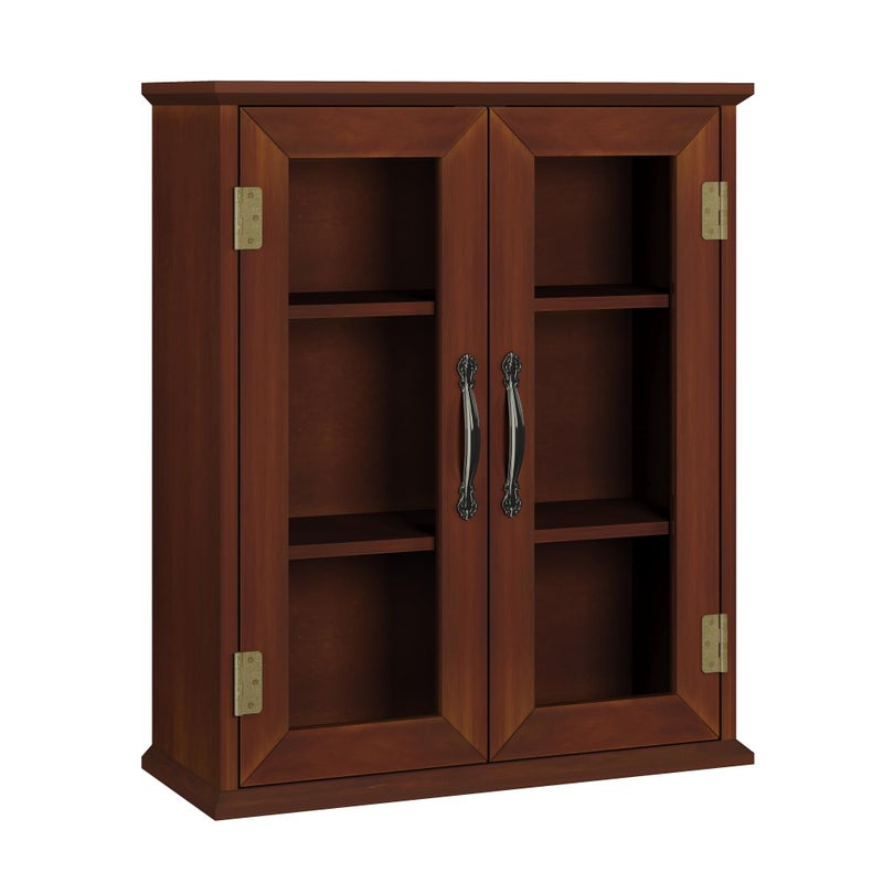 ChooChoo Bathroom Wall Cabinet, Medicine Cabinet with Acrylic Doors, Wall Mounted Over The Toilet Storage Cabinet with Adjustable Shelves for Bathroom, Kitchen, and Laundry Room, Walnut - Image 1