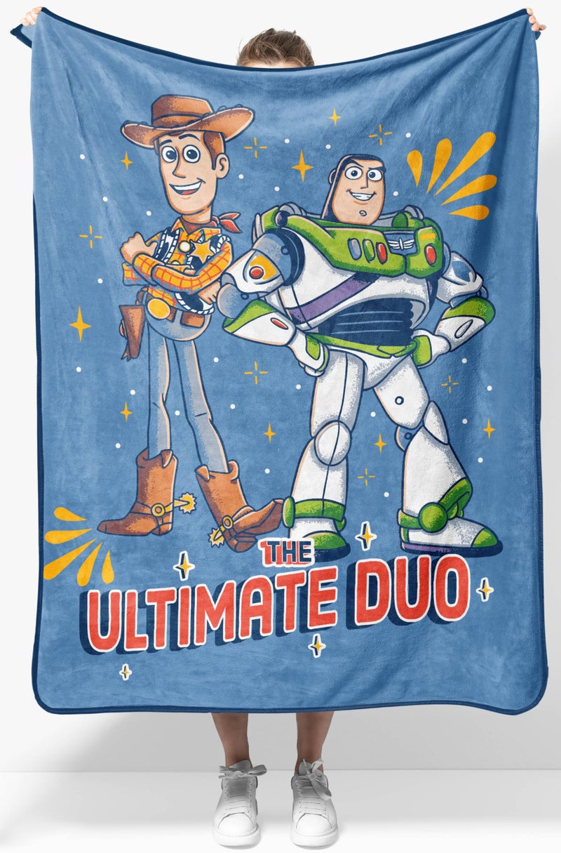 Jay Franco Kids Plush Throw Blanket Soft Cozy Fleece Throw for Bedroom Couch Dcor Official Licensed Product Blue Toy Story 40x50 Travel Blanket - Image 2