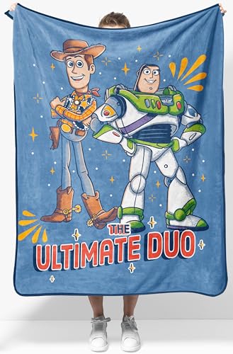 Jay Franco Kids Plush Throw Blanket Soft Cozy Fleece Throw for Bedroom Couch Dcor Official Licensed Product Blue Toy Story 40x50 Travel Blanket - Image 1