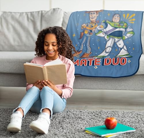 Jay Franco Kids Plush Throw Blanket Soft Cozy Fleece Throw for Bedroom Couch Dcor Official Licensed Product Blue Toy Story 40x50 Travel Blanket - Image 3