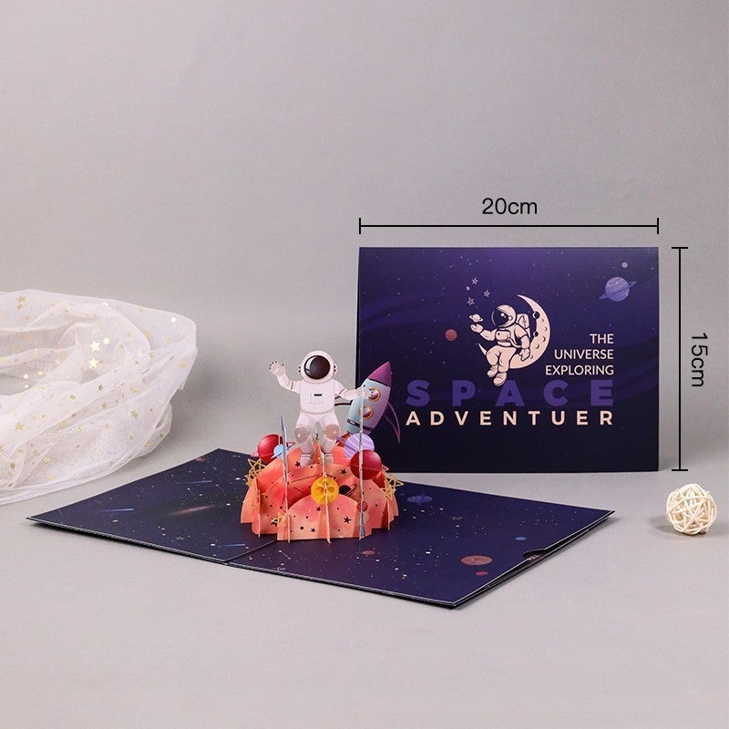 Birthday Greeting Card Music Light 3D Stereo Cake Recording Greeting Card Diy Handmade Gift Feeling Blessing Staff Card - Image 1