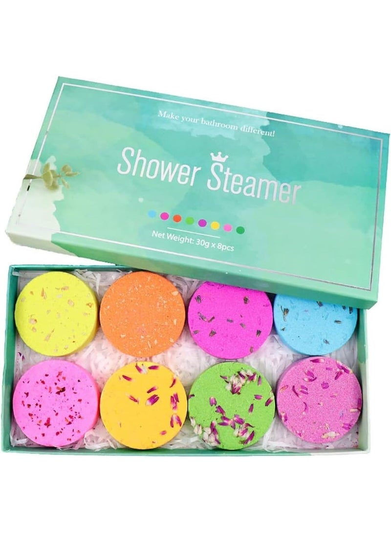 8 Pcs Shower Steamers Aromatherapy for Women and Men, Natural Essential Oil Shower Bombs Gift Set, Relaxing Spa Tablets for Stress Relief, Self Care, Birthday, Christmas, Yoga, New Mom Gifts - Image 1