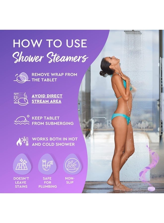 8 Pcs Shower Steamers Aromatherapy for Women and Men, Natural Essential Oil Shower Bombs Gift Set, Relaxing Spa Tablets for Stress Relief, Self Care, Birthday, Christmas, Yoga, New Mom Gifts - Image 3