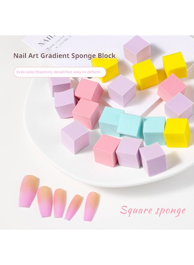 أدوات فن الأظافر ، الإسفنج التدرج كتلة التوفو ، يمكن خلطها مع الغراء بات ، تلطيخ الأظافر ، أحمر الخدود ، المربعات الصغيرة الملونة - Image 2