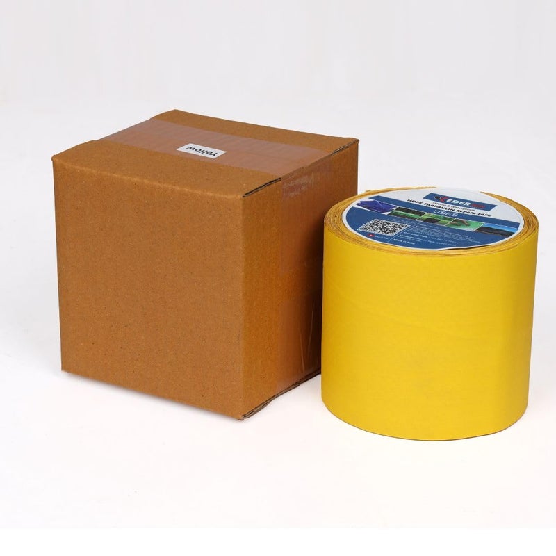 KEDER MAX Tarpaulin Repair Tape 5m 100% Waterproof, UV-Resistant & Heavy Duty Duct Tape Weatherproof Bond for Tarpaulins, Tents, HDPE, and More Multipurpose Use 9.5cm x 5m Roll per Pack (Yellow) - Image 3