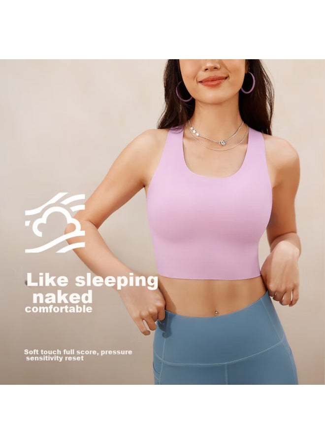Vfu Sports Bra For Women, Versatile, Shock-absorbing, Suitable For Outdoor Wear, Yoga, Fitness Tank Top, Brown, Size M - Image 2