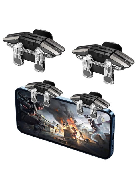 Mobile Game Controller Trigger, Mobile Game Accessories 6 Finger Trigger Sensitive Shoot and Target Buttons Smartphone Game Controller Gamepad for PUBG/Survival Rules/Knives Out