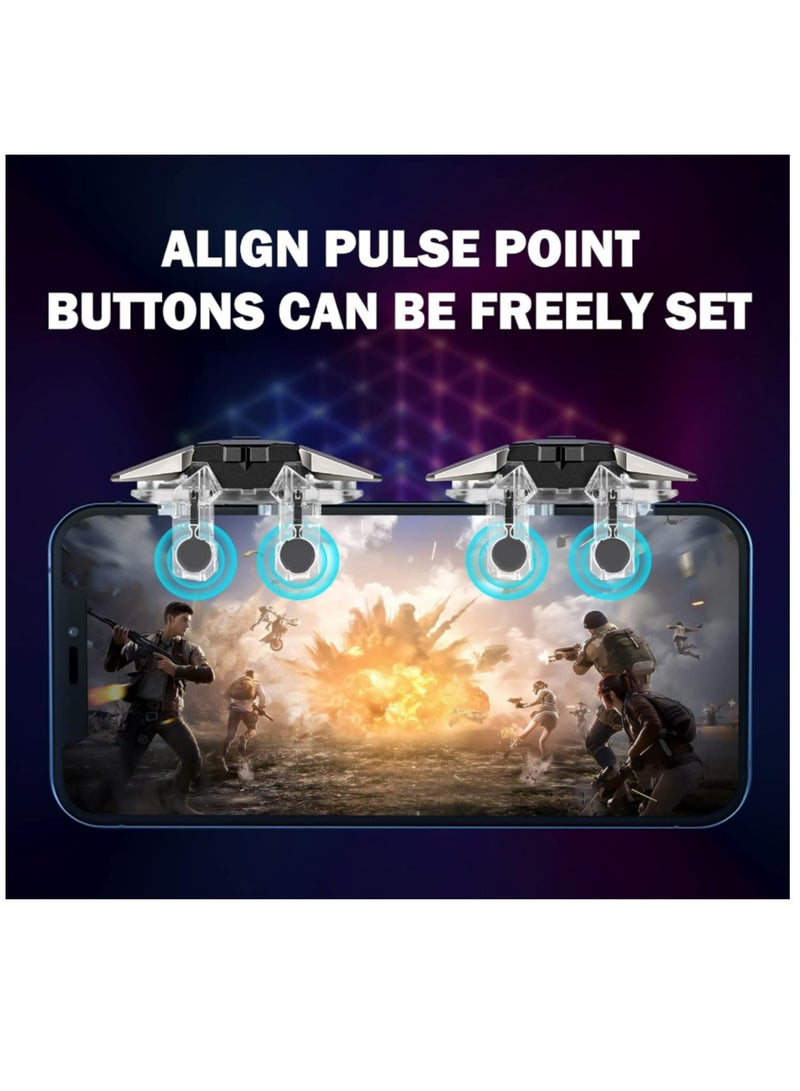 Mobile Game Controller Trigger, Mobile Game Accessories 6 Finger Trigger Sensitive Shoot and Target Buttons Smartphone Game Controller Gamepad for PUBG/Survival Rules/Knives Out  - Image 3