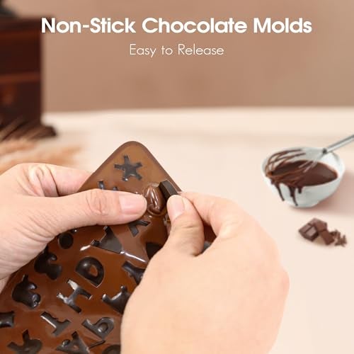 Inn Diary Silicone Letter Mold and Number Chocolate Molds with Happy Birthday Cake Decorations Symbols 2pcs - Image 4