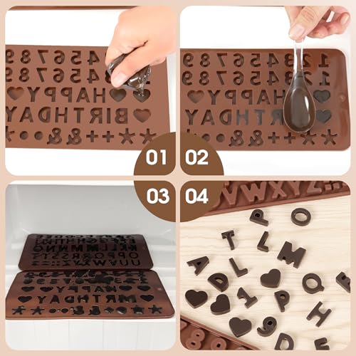 Inn Diary Silicone Letter Mold and Number Chocolate Molds with Happy Birthday Cake Decorations Symbols 2pcs - Image 5