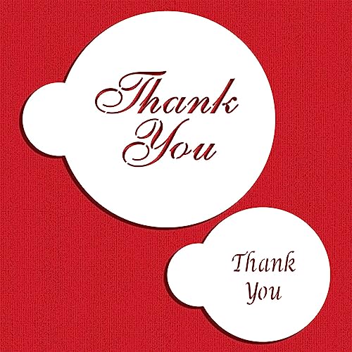 Designer Stencils Thank You Cookie and Cupcake Stencil Set, Beige/Semi-Transparent - Image 2