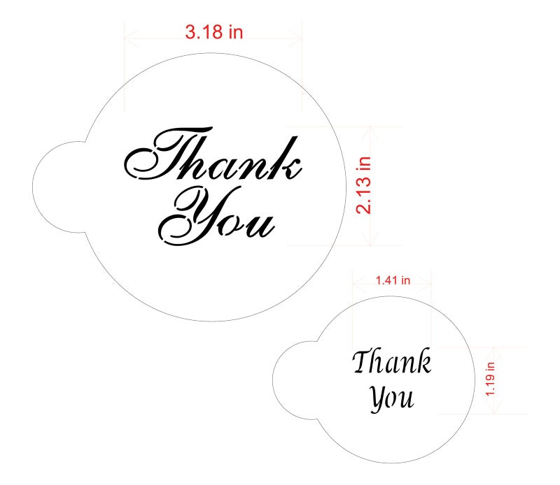 Designer Stencils Thank You Cookie and Cupcake Stencil Set, Beige/Semi-Transparent - Image 5