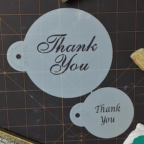 Designer Stencils Thank You Cookie and Cupcake Stencil Set, Beige/Semi-Transparent - Image 4