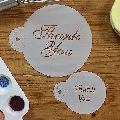 Designer Stencils Thank You Cookie and Cupcake Stencil Set, Beige/Semi-Transparent - Image 3