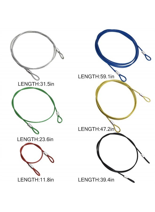 YuCool 6 Pack Safety Stainless Steel Tethers, Colorful Coated Lanyards Compatible with All GoPro Hero Series and Other Camera Devices- Red, Green, Silver, Black,Yellow,Blue - Image 3