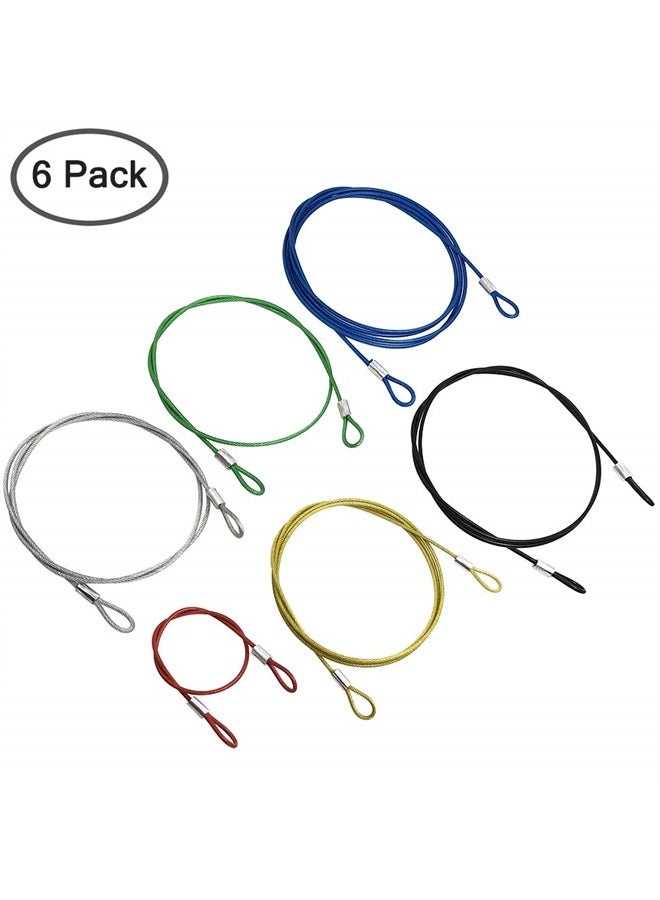 YuCool 6 Pack Safety Stainless Steel Tethers, Colorful Coated Lanyards Compatible with All GoPro Hero Series and Other Camera Devices- Red, Green, Silver, Black,Yellow,Blue - Image 2
