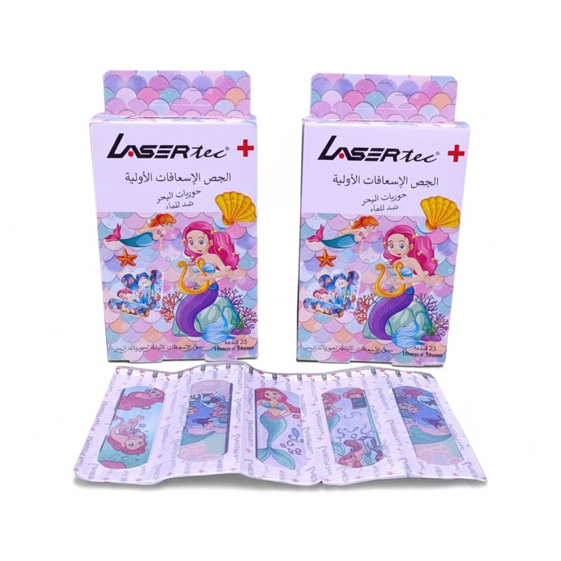 Lasertec Kids Mermaid Adhesive Plasters 19×56mm – Fun & Gentle Bandages for Children