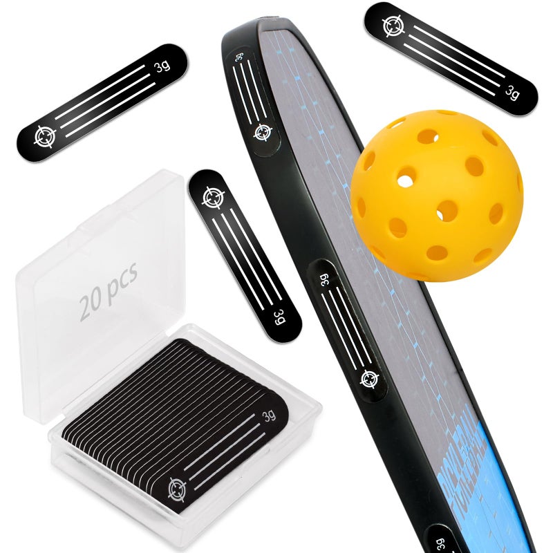 Retrora 20pcs Pickleball Lead Tape - 3M Adhesive Lead Tape for Pickleball Paddles with Storage Box, Weighted 3g Adhesive Strips for Golf Clubs Tennis Racket Increase Control & Power - Image 1
