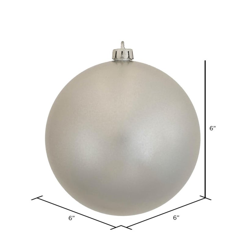 فيكرمان Vickerman 6 "" Christmas Ornament Ball Silver Candy Finish Shatterplack Plastic UV مقاوم لعيد الميلاد الديكور الشجرة 4 - جاهز للتعليق - Image 2