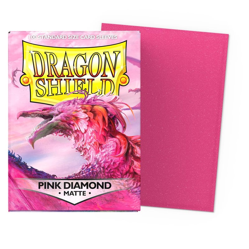 Dragon Shield | Standard Size Card Matte Sleeves | 100 CT - Smooth & Tough Premium TCG Sleeves | Compatible with Pokemon, Flesh & Blood, One Piece & Magic the Gathering | Pink Diamond - Matte - Image 2