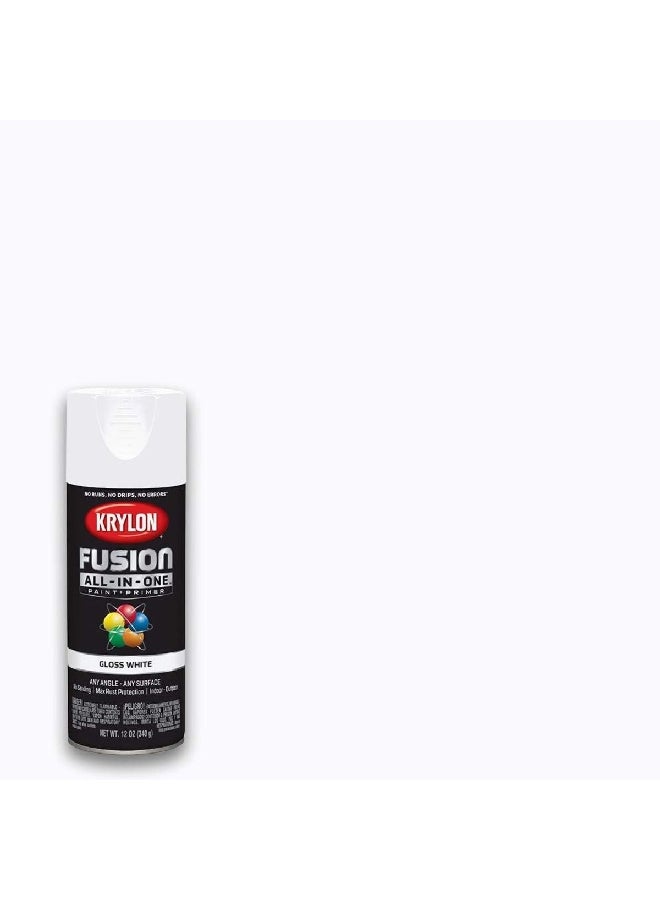 Rust Resistant Fusion All-in-One Spray Paint and Primer Gloss White 12oz K02727007