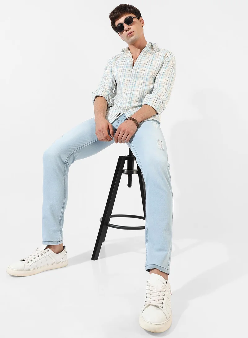 Campus Sutra Men's Multicolour Checkered Regular Fit Casual Shirt