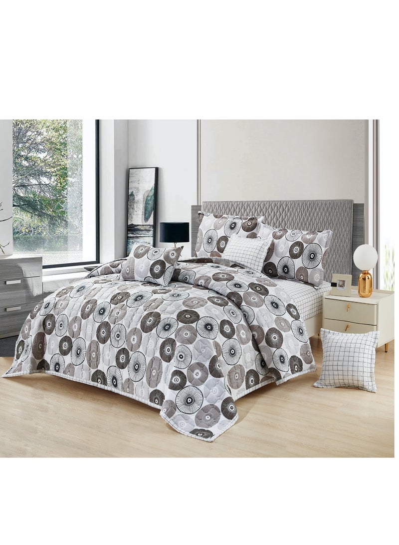 Microfiber Double Bedspread, Fits 200 x 200 cm, 7 Pieces