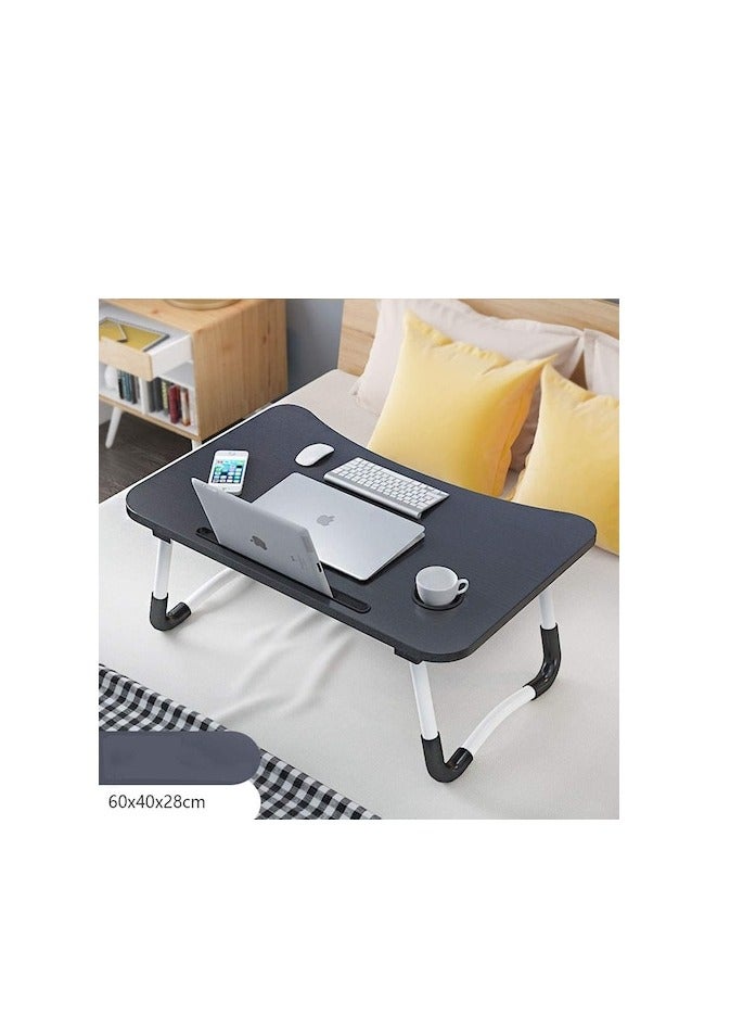 Generic Folding Laptop Desk with Slot, Folding Notebook Table with Cup Slot, Laptop Table with Folding Legs for Bed/Dining Table/Sofa  - Image 3