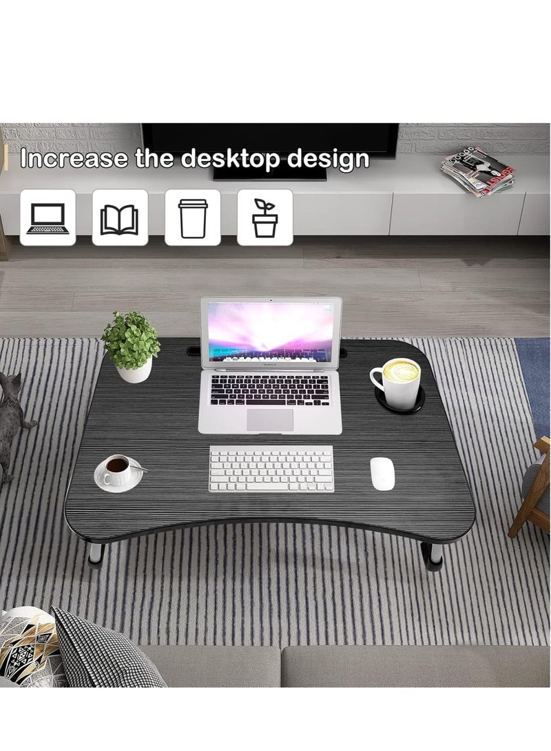 Generic Folding Laptop Desk with Slot, Folding Notebook Table with Cup Slot, Laptop Table with Folding Legs for Bed/Dining Table/Sofa  - Image 4