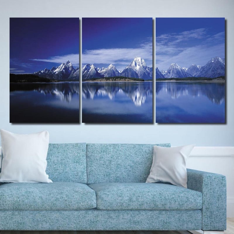 ماركتنا ثلاث لوحات قماشية فخمة بتصميم مودرن مع برواز مجوف مقاس (90×40) ثلاث قطع - Image 1