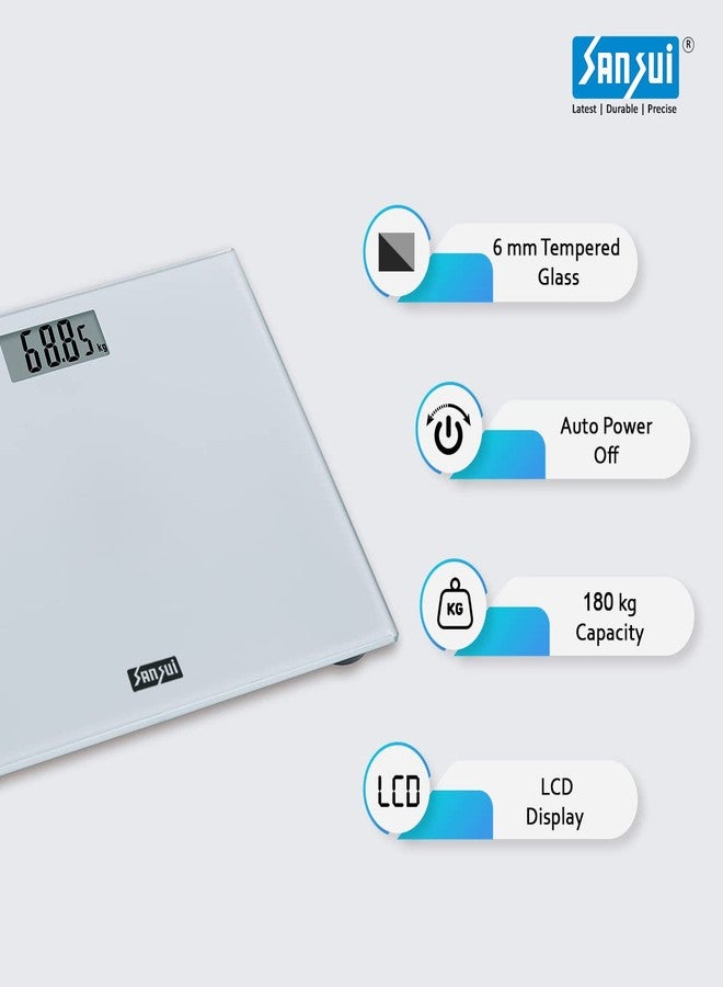 Sansui Digital Bathroom Scale, 180 kg (White) - Image 5