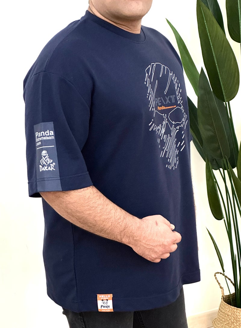 panda extreme team cotton drop shoulder t shirt over size big size  - Image 2