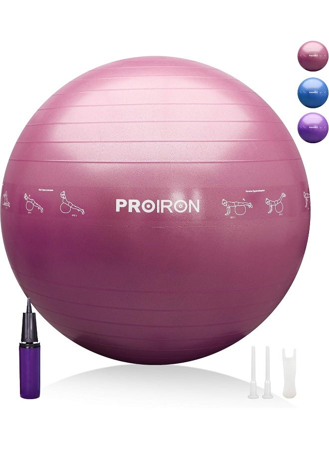 PROIRON Yoga Ball Anti-Burst Exercise Ball Chair with Quick Pump Slip Resistant Gym Ball - Image 1