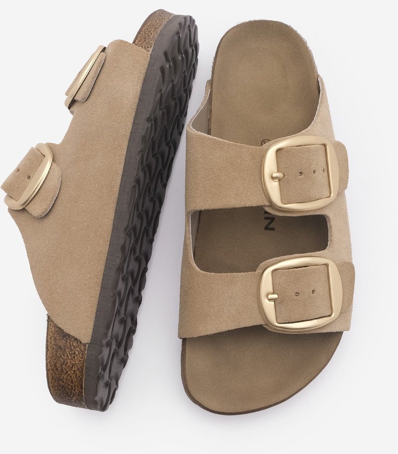 MARJIN Margin Women's Leather Daily Slippers Double Banded Slippers Eva Sole Poly  - Image 5