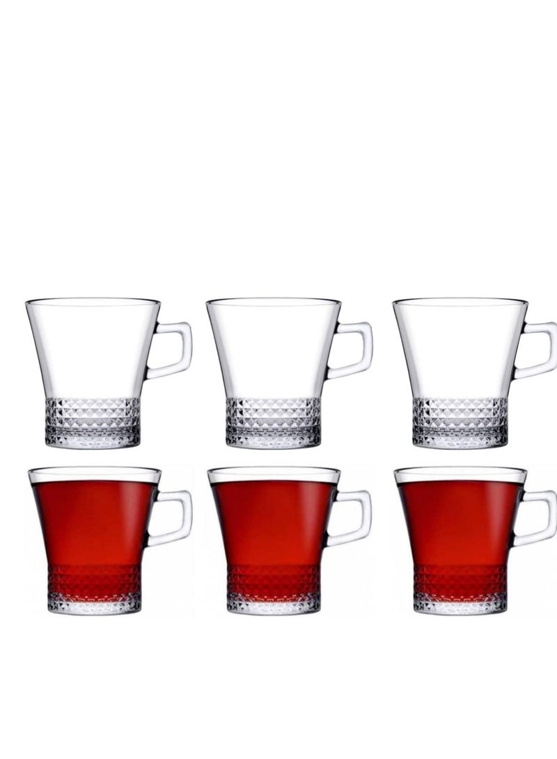 Pasabahce Tea Mug Set Kuvars -6 Cups- 250 ml -Clear Color clear - Image 1