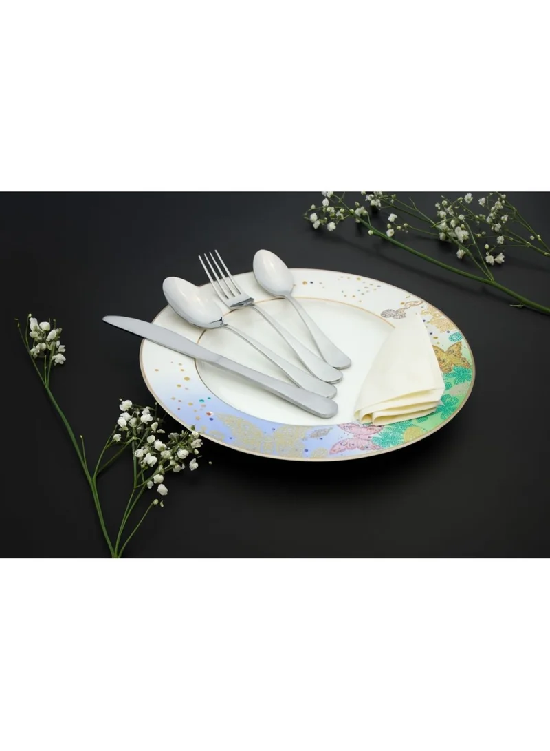 DANUBE HOME Rosmary 24-Piece Cutlery Set Silver -Serve 6