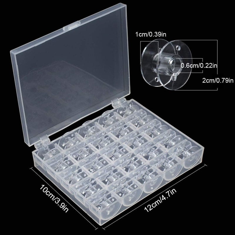 BAGTeck Bobbin Box,Machine Bobbin Organizer Plastic Case,Transparent 25 Slots Empty Bobbins Spools Box，Sewing Craft Plastic Case Storage Box for Sewing Machine - Image 3
