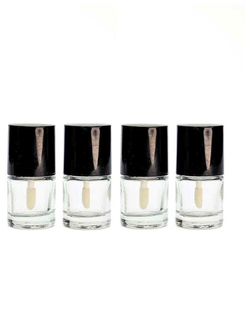 4-Pack Empty Black Tint Bottles with Applicator Brush – 8ml Refillable Containers for Lip & Cheek Stain