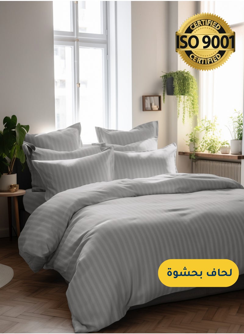 Microfiber Hotel Comforter Sets, Fits 200 cm x 200 cm Size Bed, Duvet Filling Included, 9 Pcs King Size, Hotel Stripe Pattern - pzsku/Z5CF84B51AA9DE5F98B7DZ/45/_/1709274620/1d900b3b-659b-45ca-821a-5d4a773bd72e