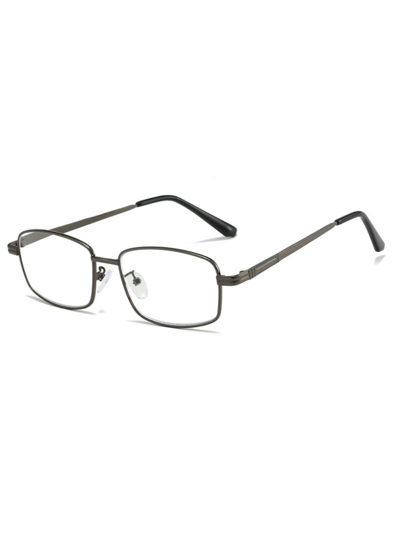 Booma Opticals Atlas-CP +1.0 Reading Glasses for Men & Women, Presbyopia, Corrective Eyeglasses, Prescription Glasses, Blue Light Blocking , Unisex – Gun Metal Colour Frame and Hinge, Computer Screen Eyestrain Relief