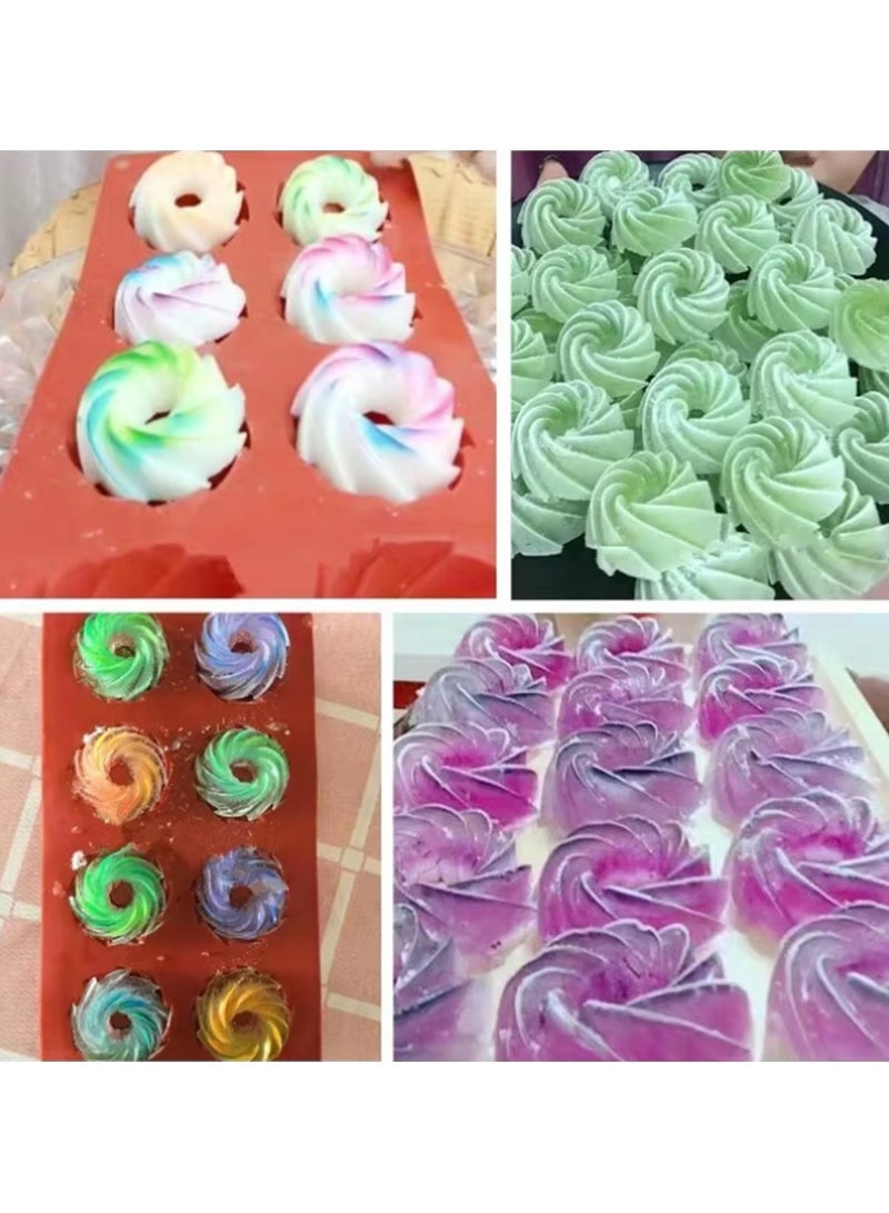 8 ثقوب في قالب كعكة سيليكون الدوارة الشكل ، وتستخدم لخبز البسكويت والكعك والخبز والحلويات والحلويات والحلويات والهلام والصابون تزيين كعكة ديي - Image 5